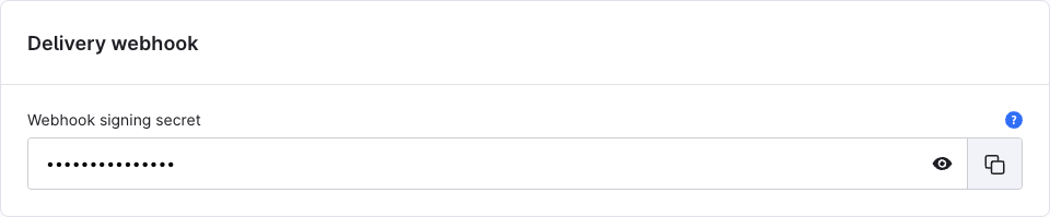 The Delivery webhook box